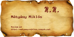 Mátyásy Miklós névjegykártya